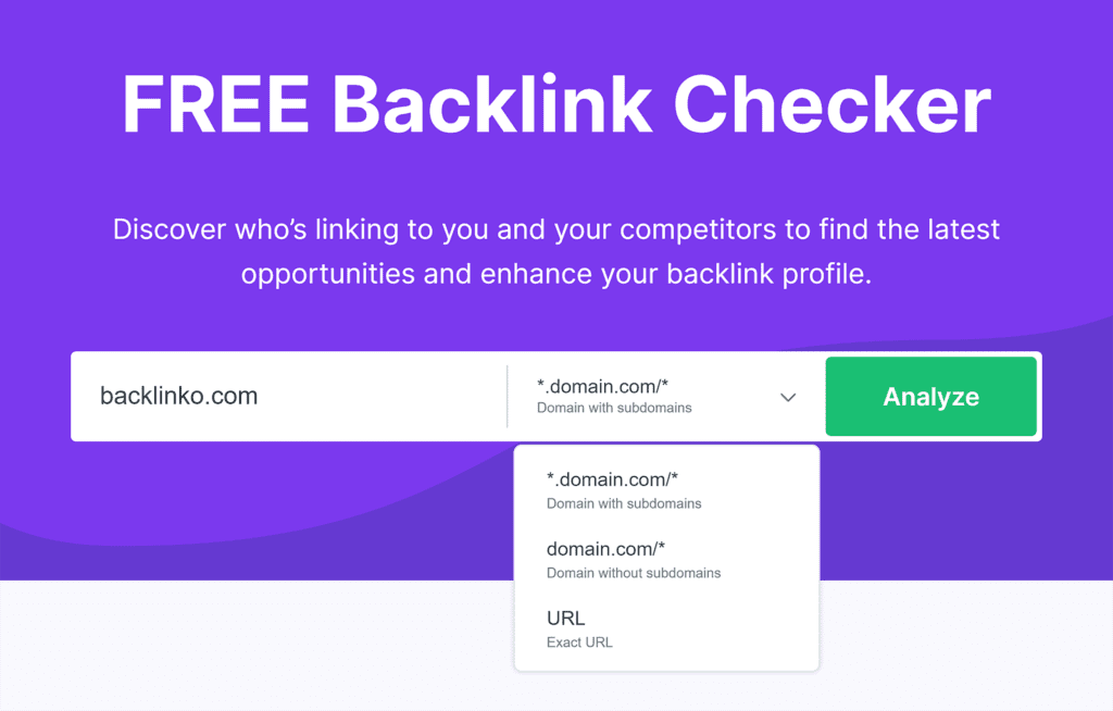 Backlink Checker Free Tool, seo backlinks tool.